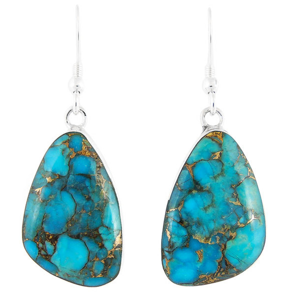 Matrix Turquoise Drop Earrings Sterling Silver E1058-C84