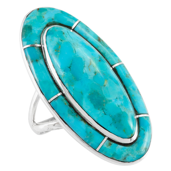 Turquoise Ring Sterling Silver R2618-C75