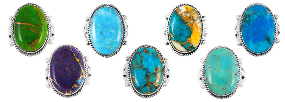 different colors of turquoise