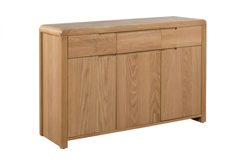 Curve 4 Door 3 Drawer Sideboard Oak Main Image