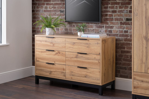 Bali 6 Drawer Chest Oak Lifestyle Image