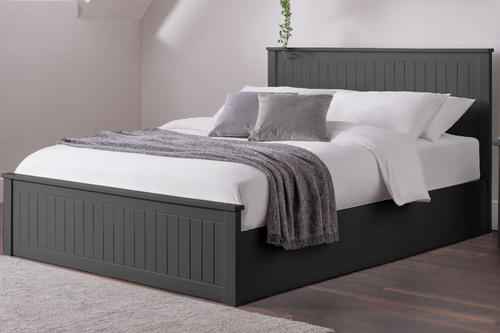 Maine Kingsize Bedframe With Ottoman Anthracite Lifestyle Image