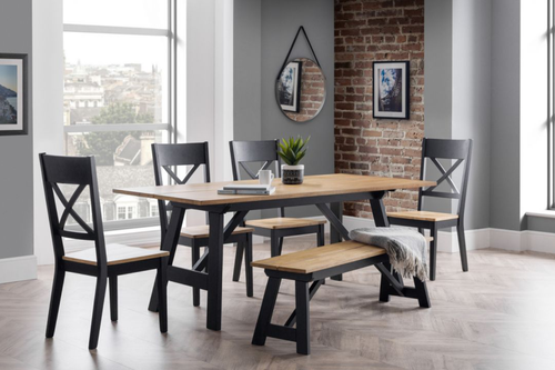 Hockley Dining Table Black And Oak Lifestyle Image