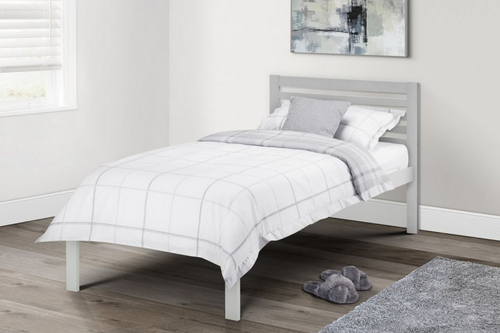 Slocum Single Wood Bed Frame Grey Room Image