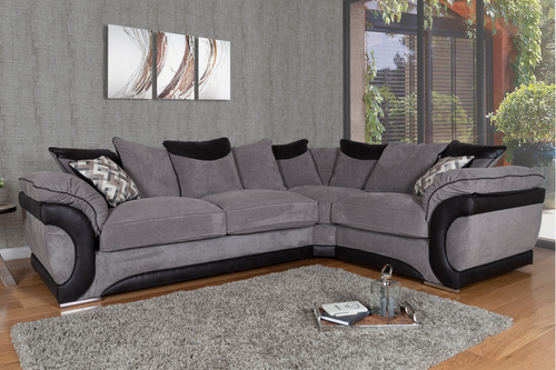 Omega Corner Sofa -  Aero Charcoal Room Image