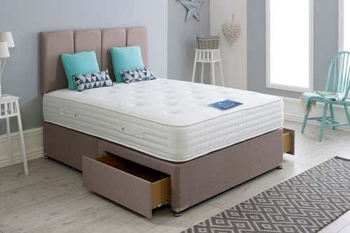 Tencil Divan Bed 2 Drawers and Headboard - Super King Main Image Open Drawer