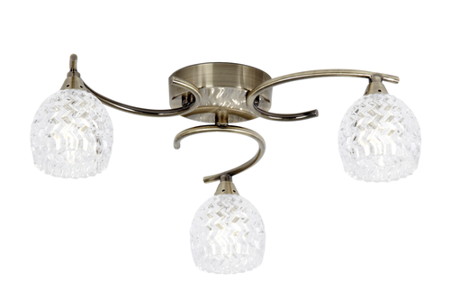 Fahan 3 Ceiling Lamp Antique Brass