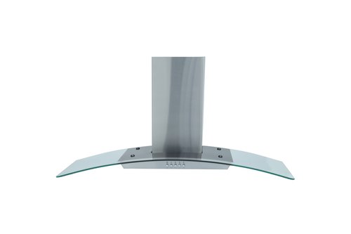 Montpellier MHG900X 90cm Curved Glass Chimney Hood Stainless Steel Main Image