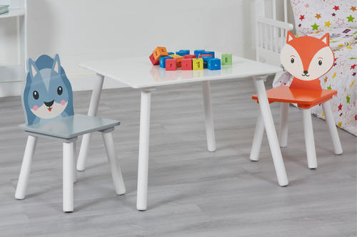 Kid's Fox and Squirrel Table and Two Chairs Set Lifestyle