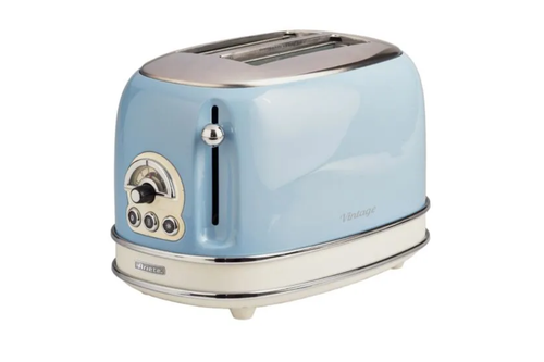 Ariete ARPK18 Vintage Retro Dome Kettle, Toaster & Espresso Coffee Machine Set Blue toaster image