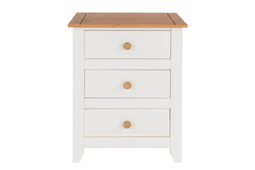 Capri 3 Drawer Bedside Cabinet White