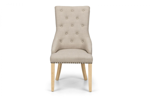 Loire Button Back Dining Chair Set of 2 Oatmeal Main Image