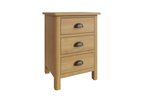 Alfold 3 Drawer Bedside Cabinet Oak Main Image