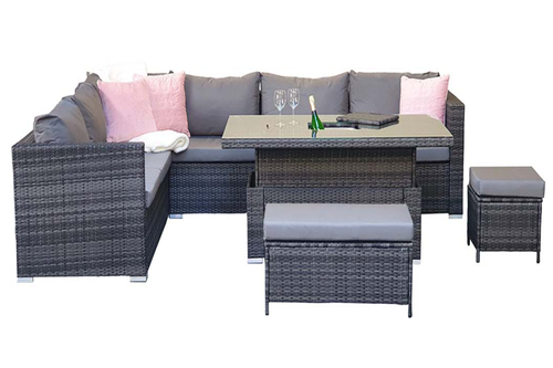 Catalina Outdoor Corner Dining Sofa with Lift Table and Ice Bucket main image