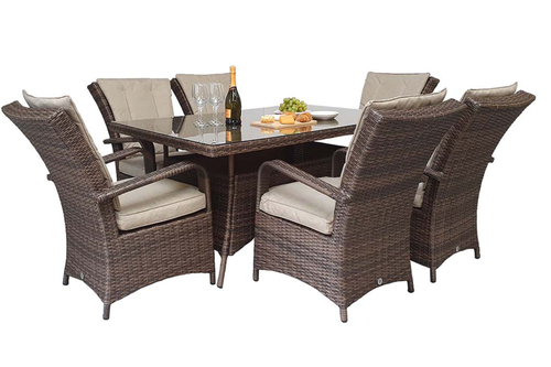 Florence Outdoor Rectangular Dining Table with 6 Chairs main image