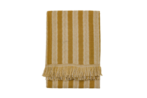 Aoife Jacquard Weave Throw with Fringe Ochre Main Image