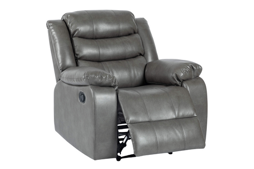Turin Recliner Leather Aire Armchair Grey