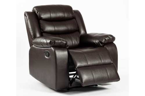 Turin Recliner Leather Aire Armchair Brown
