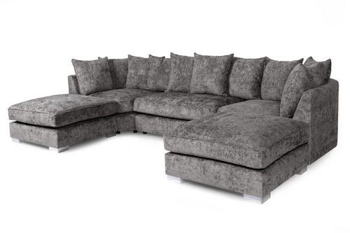 Repton U Shaped Fabric Sofa Grey