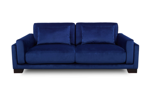 Pompei 3 Seater Fabric Sofa Blue