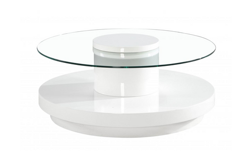 Nebula Coffee Table Round White High Gloss