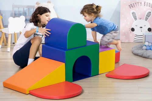 HOMCOM Seven-Piece Kids Soft Playset, for Toddlers - Multicoloured