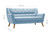 Lambeth 2 Seater Sofa Duck Egg Blue Line Drawing with Dimensions