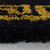 Greek Key Fluffy Shaggy Rug Black/Gold Pattern