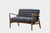 Quin 2 Seater Sofa Vintage Ebony Leather Angled