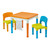 Multipurpose 3-in-1 Activity Table and Chairs Set Multi Colour plain top