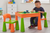 Kids 5-in-1 Activity Table and 2 Chairs Set Green & Orange