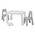 Kids Height Adjustable Table and Chairs Set White image with height extension