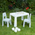 Kids Height Adjustable Table and Chairs Set White Outdoor