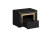 Arno Bedside Cabinet Black with Gold Trim Drawer Open
