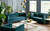 Salma Scalloped Back 2 Seater Sofa - Teal Room Image