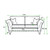 Hampton Scatter Back Sofa Range 2 Seater dimensions