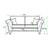 Hampton Standard Back Sofa Range 2 Seater dimensions