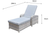 Constance Sun Lounger with Arms Silver Grey dimensions