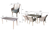 Danielle Rectangular Outdoor Dining Table with 6 Chairs dimensions