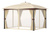 Outsunny 2 Tier 3m x 4m  Garden Gazebo with Curtains and Nets Khaki/Brown Cut OUt