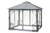 Outsunny 3m x 3m Double Top Metal Gazebo with Mesh Curtains Light Grey Cut Out