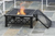 Outsunny Square Garden Fire Pit Black Lifestyle