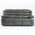 Turin Recliner Leather Aire 3 Seater Sofa Grey Straight Angled