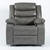 Turin Recliner Leather Aire Armchair Grey Straight Angled