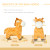 HOMCOM 2 In 1 Kids Toddler Rocking Horse Plush Ride On Giraffe Rocker with Wheels Wooden Base Animal Sounds for 3-6 Years information sheet 4