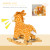 HOMCOM 2 In 1 Kids Toddler Rocking Horse Plush Ride On Giraffe Rocker with Wheels Wooden Base Animal Sounds for 3-6 Years information sheet 1