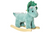 HOMCOM Kids Toddler Rocking Horse Plush Ride On Triceratops Rocker Wooden Base W/ Sound for 3-6 Years Green