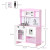 HOMCOM Kids Kitchen Playset, with Lights, Sounds, Microwave, Sink and Storage - Pink
dimensions