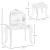 HOMCOM Kids Vanity Table & Stool Girls Dressing Set Make Up Desk Chair Dresser Play Set with Rotatable Mirrors Drawer Star & Heart Pattern White dimensions