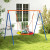 Outsunny Metal Kids Swing Set Nest Swing Seat with A-Frame Structure for Outdoor Use - Multicoloured lifeestyle